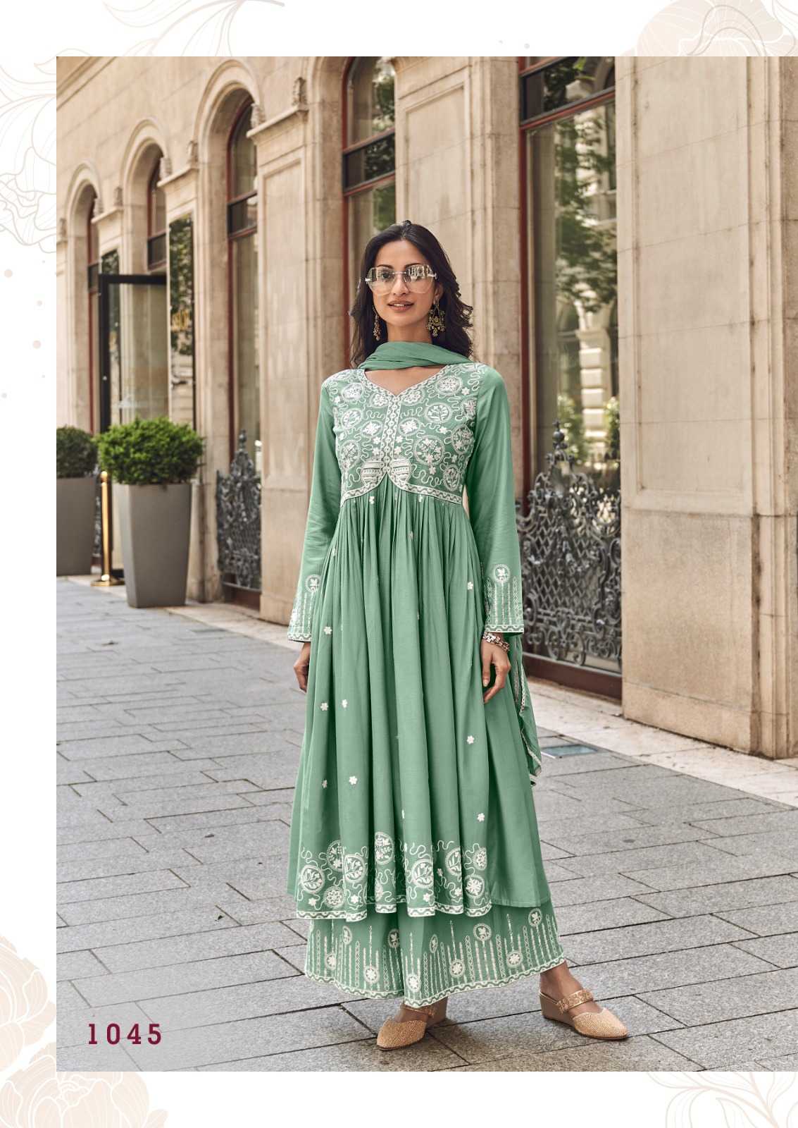 Rayon  Embroidery Anarkali Suit